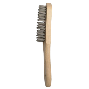 Cepillo púas mango madera inoxidable 0,40mm de 4 hileras