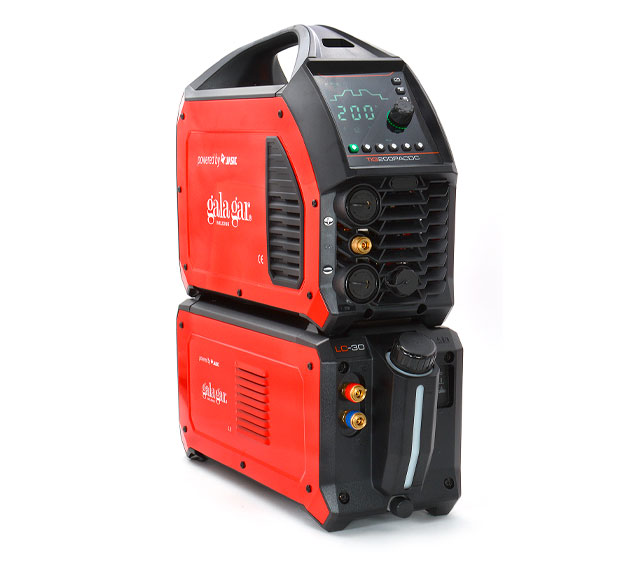 Equipo inverter sinérgico - pulsado TIG AC/DC corriente continua y alterna Gala Gar EVO 200 TIG AC/DC + refrigeración