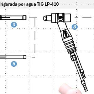 Toberas cerámicas TIG eléctrica Premium LP-410 agua